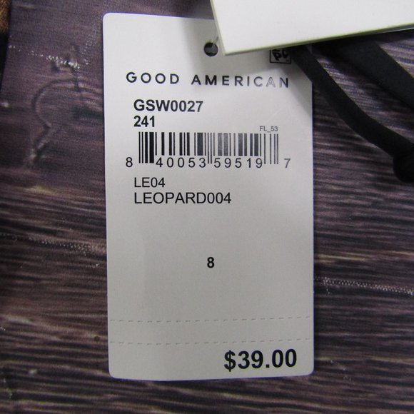 Good American NEW 5XL Size 8 Leopard Print Good Waist Bottom Swim Tanga - Picture 3 of 5